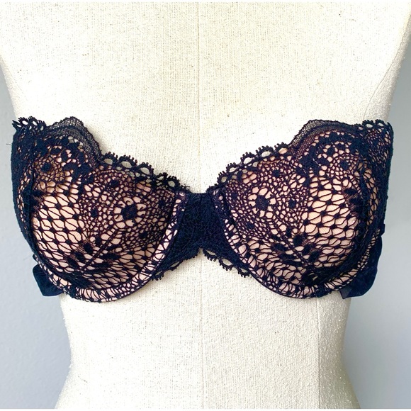 VERY SEXY VICTORIA’S SECRET 36C BALCONET BRA LONG BACK TIE UNDERWIRE - Picture 11 of 14